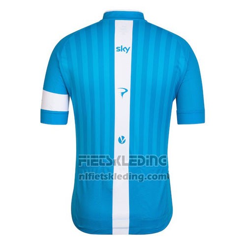 2016 Fietskleding Sky Azuur en Wit Korte Mouwen en Koersbroek